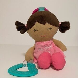 Carters My First Doll Baby Toy 2020 Plush Car Seat African American Pink